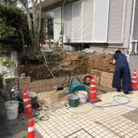 所沢市ブロック塀の補修と土間コンクリート工事3