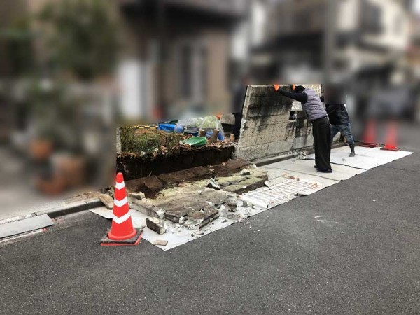 川越市のブロック塀の撤去工事サムネイル